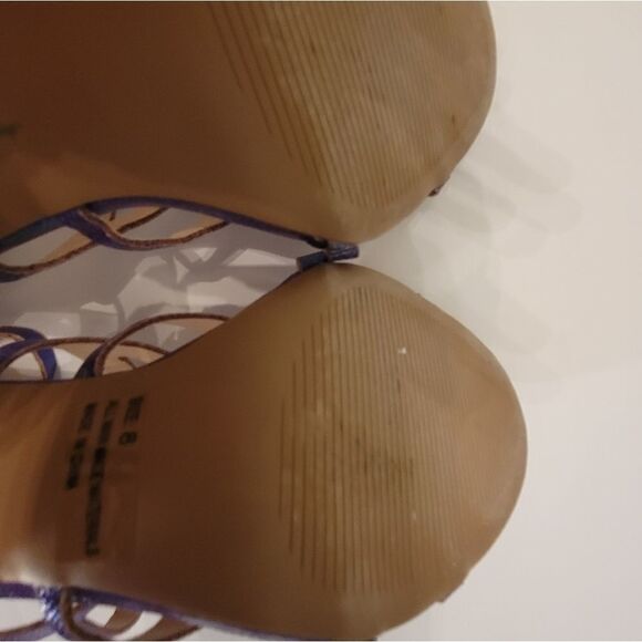 CHARLOTTE RUSSE OPEN TOE BLACK ZIPPER STILETTOS SANDAL - Picture 14 of 16